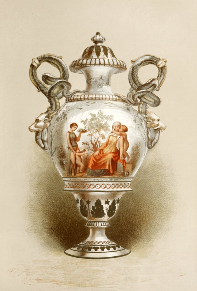 Vase in China from the Industrial arts of the Nineteenth Century (1851-1853) by Sir Matthew Digby wyatt (1820-1877).