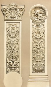 Pilaster in carton pierre from the Industrial arts of the Nineteenth Century (1851-1853) by Sir Matthew Digby wyatt (1820-1877).. Free illustration for personal and commercial use.