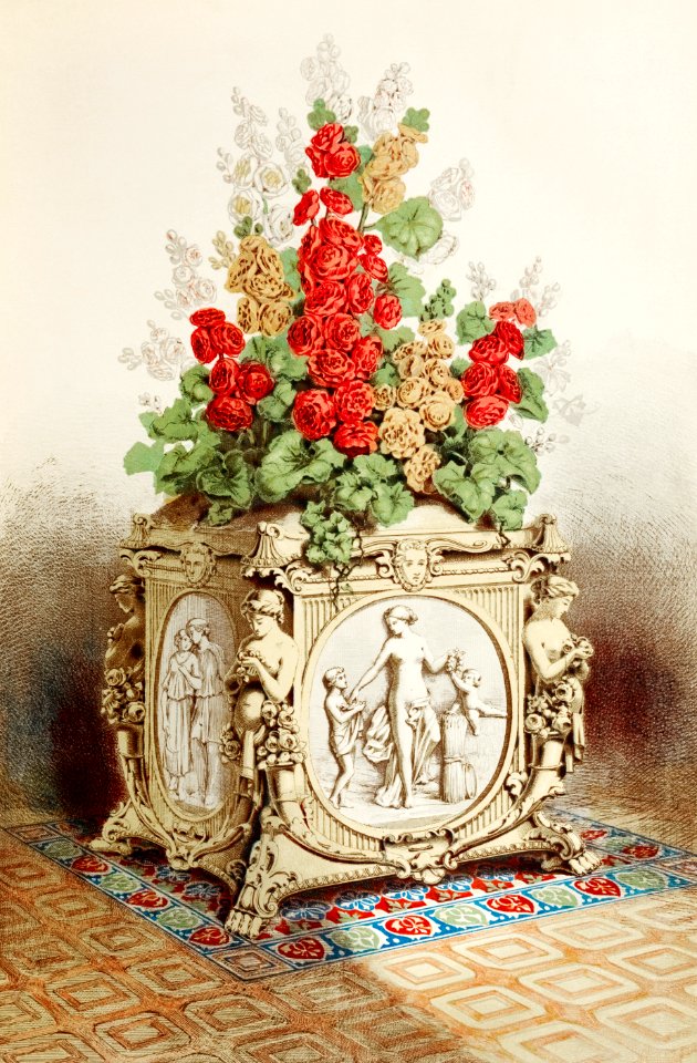 Model of flower stand from the Industrial arts of the Nineteenth Century (1851-1853) by Sir Matthew Digby wyatt (1820-1877).