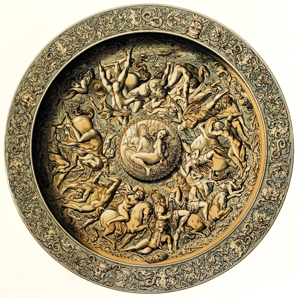 Shield produced in electrotype from the Industrial arts of the Nineteenth Century (1851-1853) by Sir Matthew Digby wyatt (1820-1877).