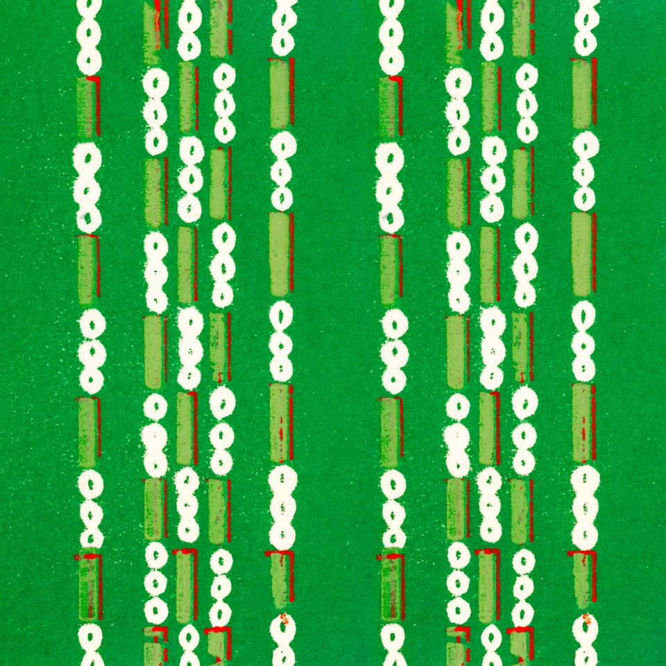 Vintage woodblock print of Japanese textile from Shima-Shima (1904) by Furuya Korin. Digitally enhanced from our own original edition.