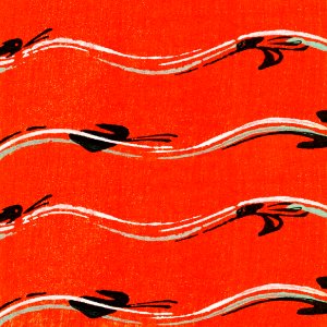 Vintage woodblock print of Japanese textile from Shima-Shima (1904) by Furuya Korin. Digitally enhanced from our own original edition.