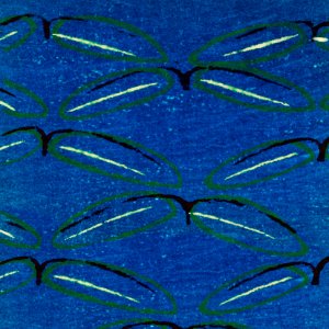 Vintage woodblock print of Japanese textile from Shima-Shima (1904) by Furuya Korin. Digitally enhanced from our own original edition.