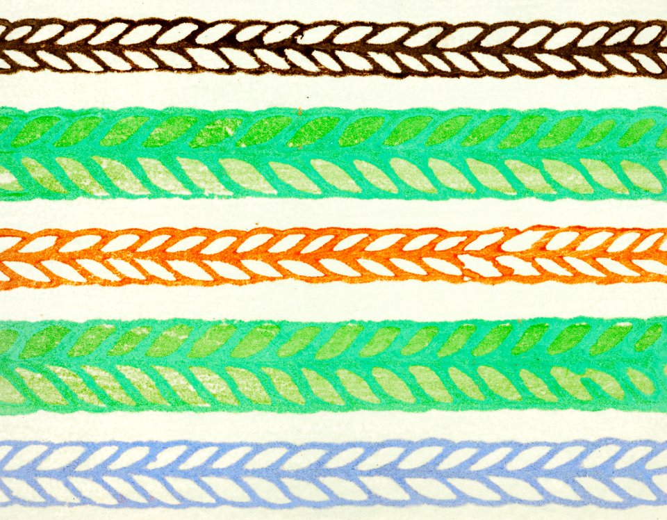 Vintage woodblock print of Japanese textile from Shima-Shima (1904) by Furuya Korin. Digitally enhanced from our own original edition.