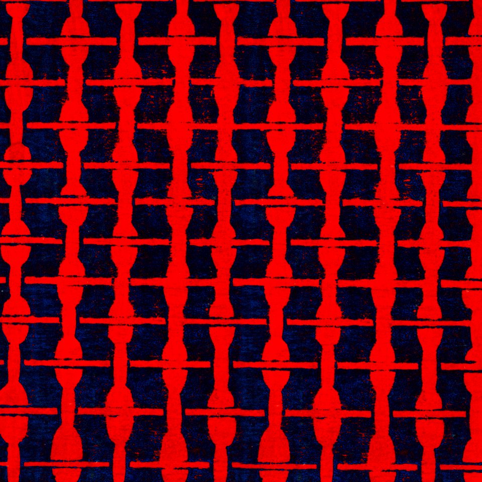 Vintage woodblock print of Japanese textile from Shima-Shima (1904) by Furuya Korin. Digitally enhanced from our own original edition.