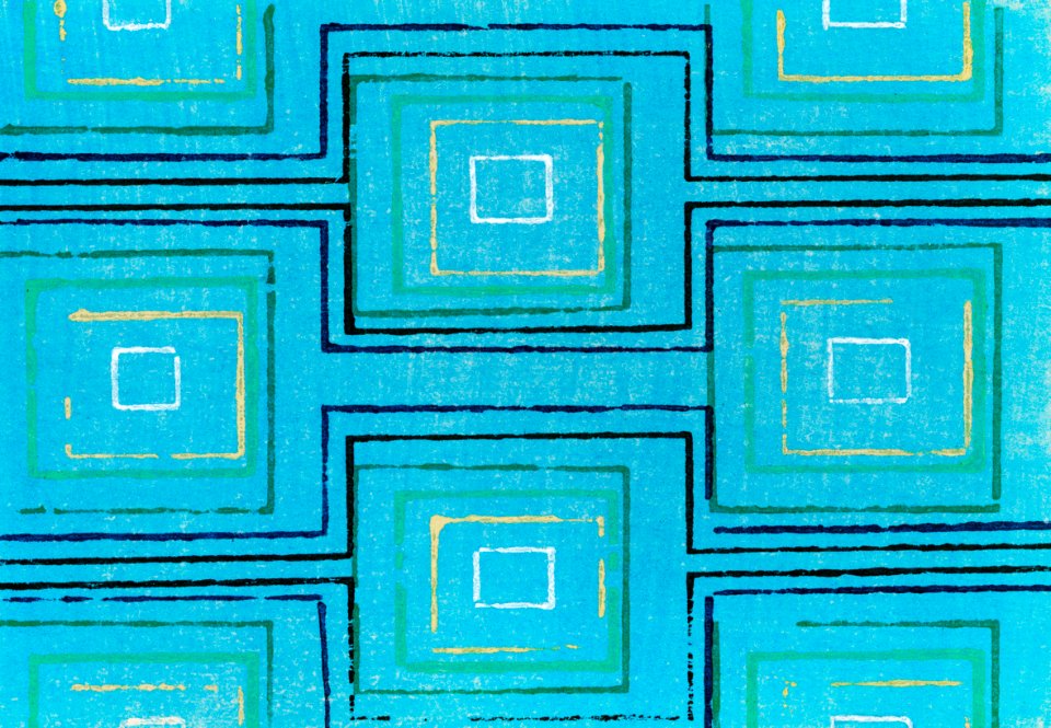 Vintage woodblock print of Japanese textile from Shima-Shima (1904) by Furuya Korin. Digitally enhanced from our own original edition.