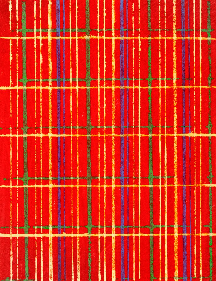 Vintage woodblock print of Japanese textile from Shima-Shima (1904) by Furuya Korin. Digitally enhanced from our own original edition.