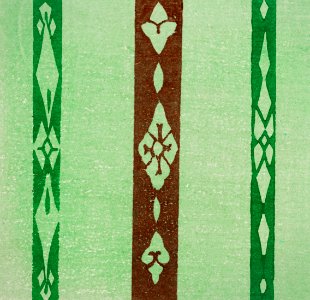 Vintage woodblock print of Japanese textile from Shima-Shima (1904) by Furuya Korin. Digitally enhanced from our own original edition.