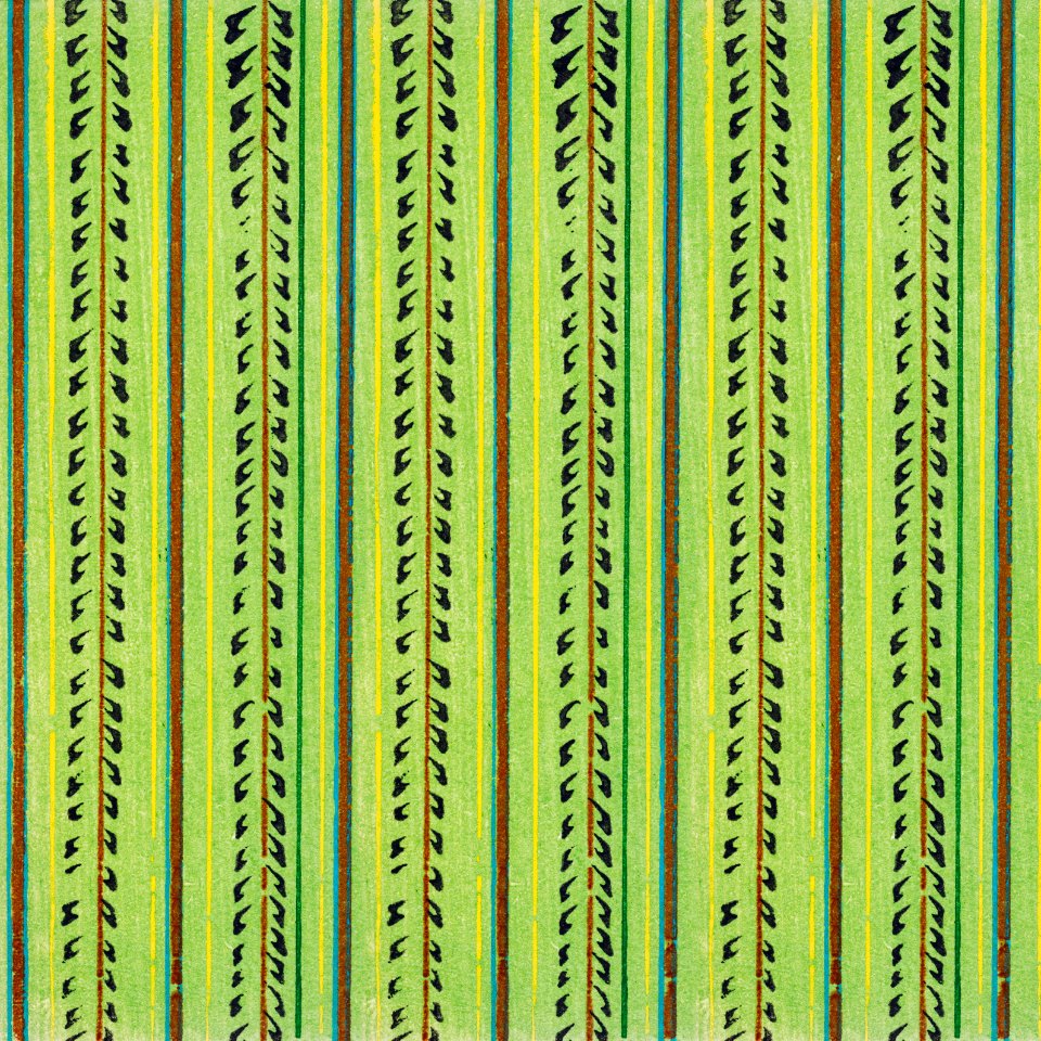 Vintage woodblock print of Japanese textile from Shima-Shima (1904) by Furuya Korin. Digitally enhanced from our own original edition.