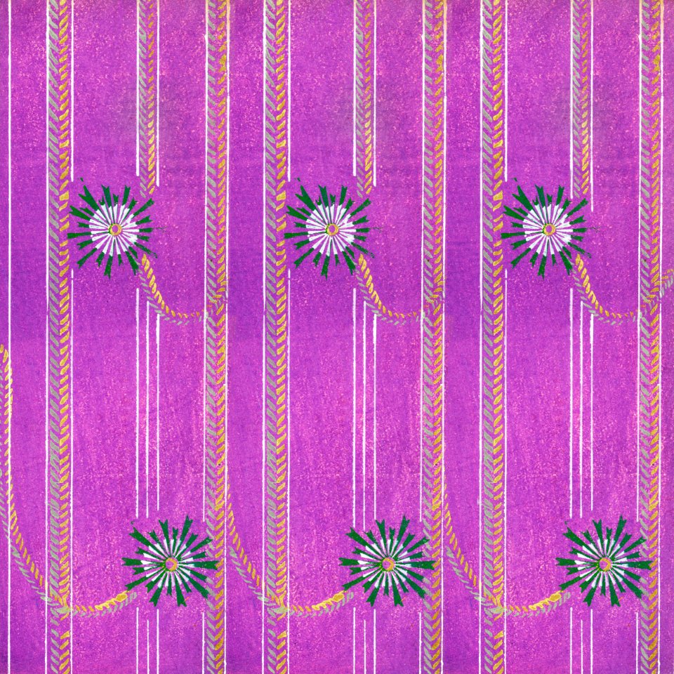 Vintage woodblock print of Japanese textile from Shima-Shima (1904) by Furuya Korin. Digitally enhanced from our own original edition.