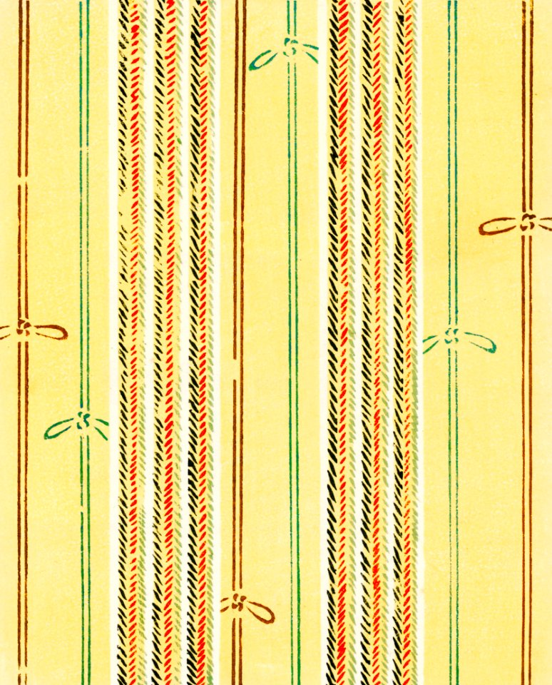 Vintage woodblock print of Japanese textile from Shima-Shima (1904) by Furuya Korin. Digitally enhanced from our own original edition.