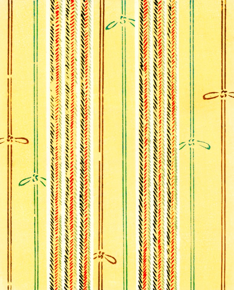 Vintage woodblock print of Japanese textile from Shima-Shima (1904) by Furuya Korin. Digitally enhanced from our own original edition.. Free illustration for personal and commercial use.