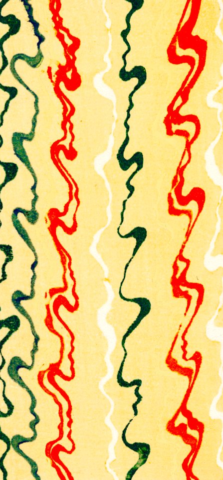 Vintage woodblock print of Japanese textile from Shima-Shima (1904) by Furuya Korin. Digitally enhanced from our own original edition.