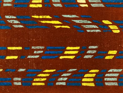 Vintage woodblock print of Japanese textile from Shima-Shima (1904) by Furuya Korin. Digitally enhanced from our own original edition.