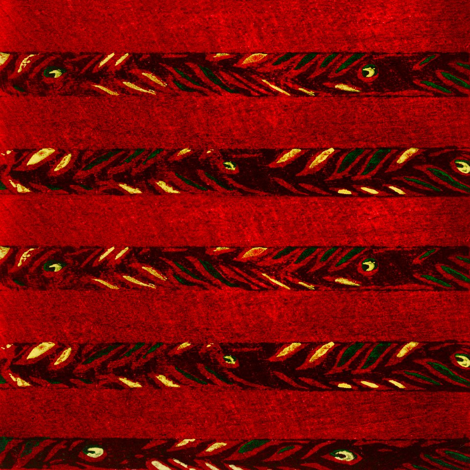 Vintage woodblock print of Japanese textile from Shima-Shima (1904) by Furuya Korin. Digitally enhanced from our own original edition.