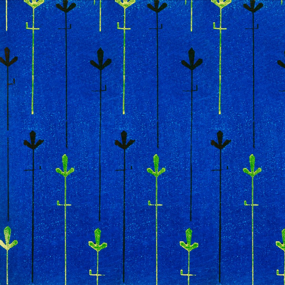 Vintage woodblock print of Japanese textile from Shima-Shima (1904) by Furuya Korin. Digitally enhanced from our own original edition.