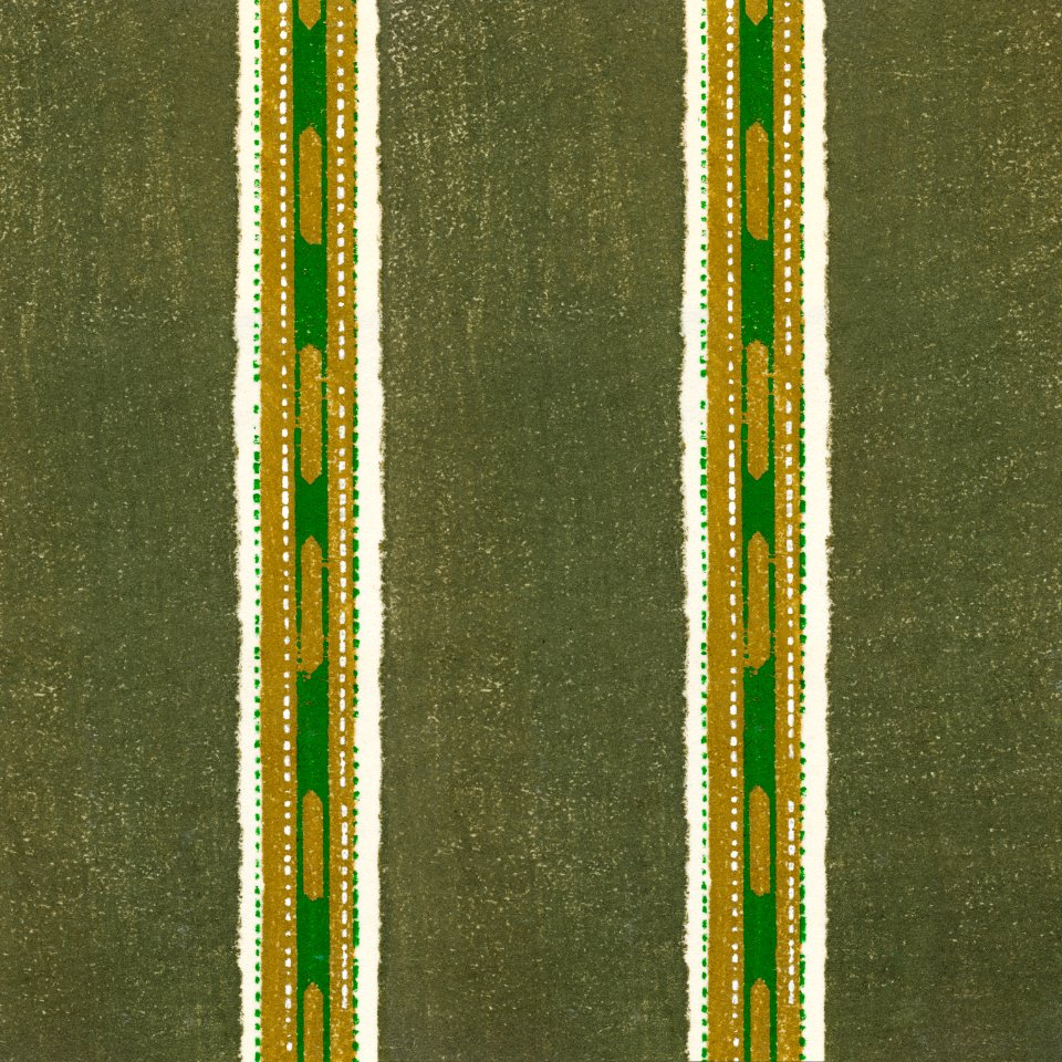 Vintage woodblock print of Japanese textile from Shima-Shima (1904) by Furuya Korin. Digitally enhanced from our own original edition.