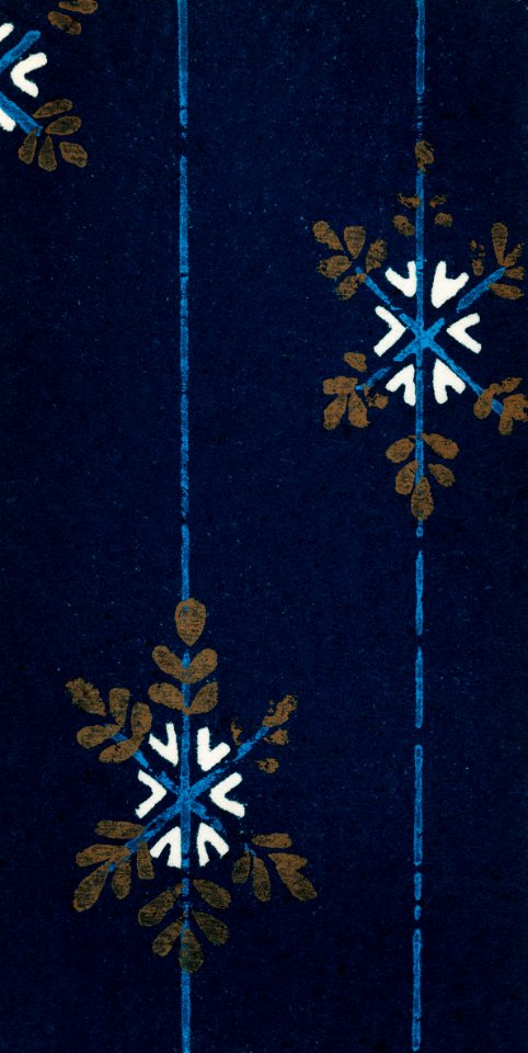 Vintage woodblock print of Japanese textile from Shima-Shima (1904) by Furuya Korin. Digitally enhanced from our own original edition.