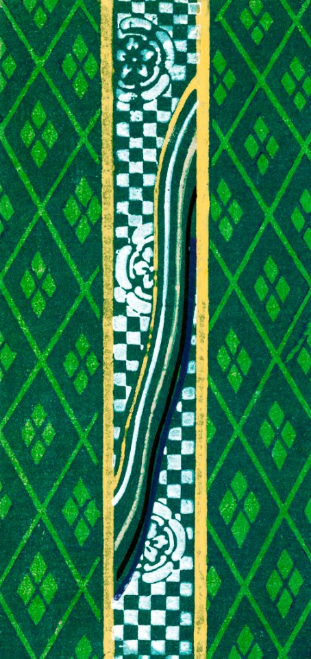 Vintage woodblock print of Japanese textile from Shima-Shima (1904) by Furuya Korin. Digitally enhanced from our own original edition.