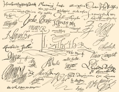 Autographs of Famous Figures 1 (1894). Digitally enhanced from our own original plate.. Free illustration for personal and commercial use.