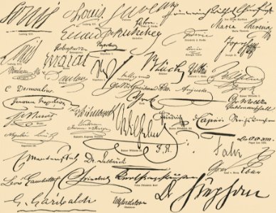Autographs of Famous Figures 2 (1894). Digitally enhanced from our own original plate.. Free illustration for personal and commercial use.