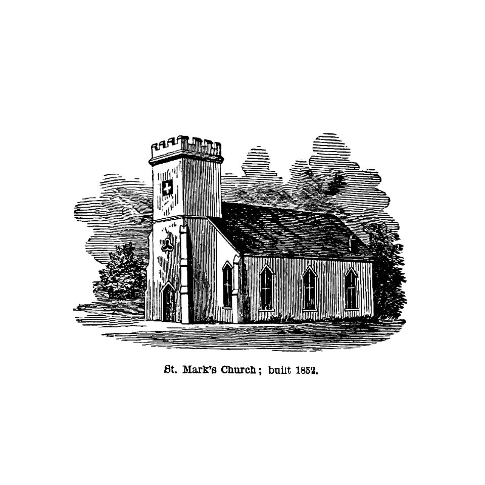 St. Mark's church from A History of the County of Westchester, from its first settlement to the present time (1881) published by Robert Bolton.