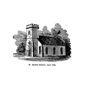 St. Mark's church from A History of the County of Westchester, from its first settlement to the present time (1881) published by Robert Bolton.. Free illustration for personal and commercial use.