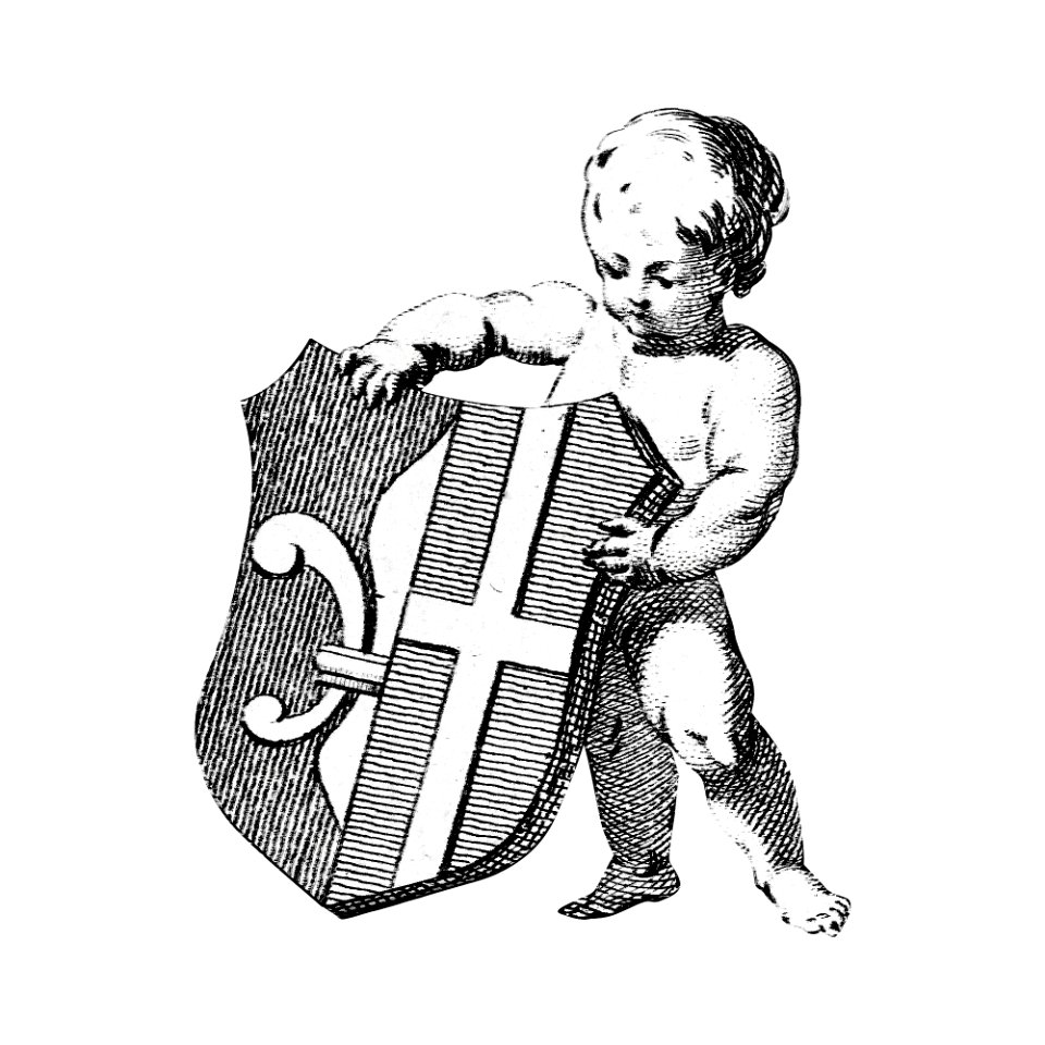 Cherub from Putto met een schild met het wapen van Witsen (1765) by Cornelis Ploos van Amstel.. Free illustration for personal and commercial use.