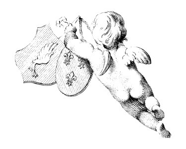 Cupid from Zes putti tonen een doek met tekst (1759) by Cornelis Ploos van Amstel.. Free illustration for personal and commercial use.