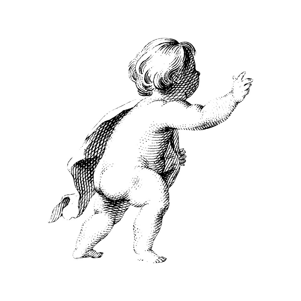 Cherub from Zes putti tonen een doek met tekst (1759) by Cornelis Ploos van Amstel.