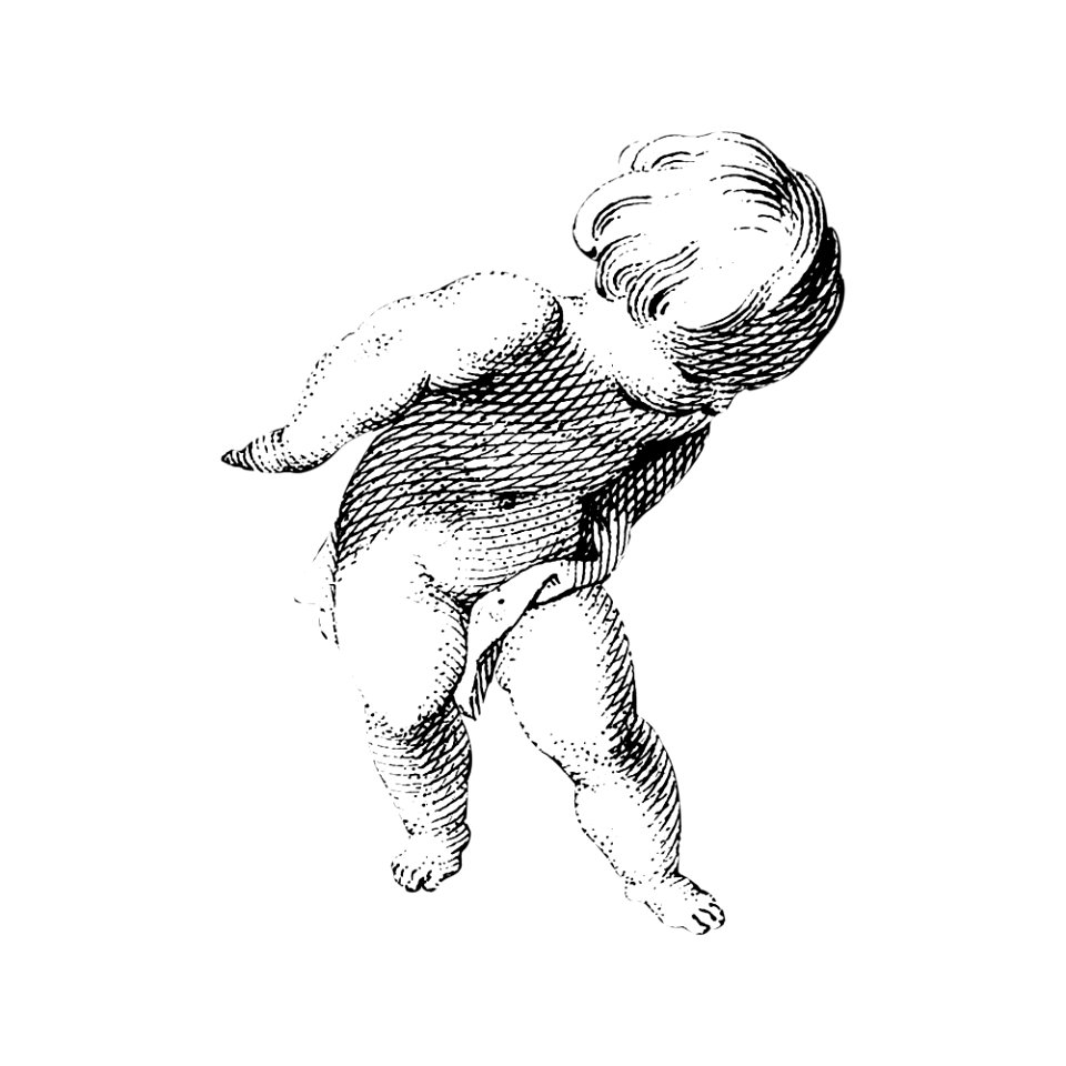 Cherub from Zes putti tonen een doek met tekst (1759) by Cornelis Ploos van Amstel.