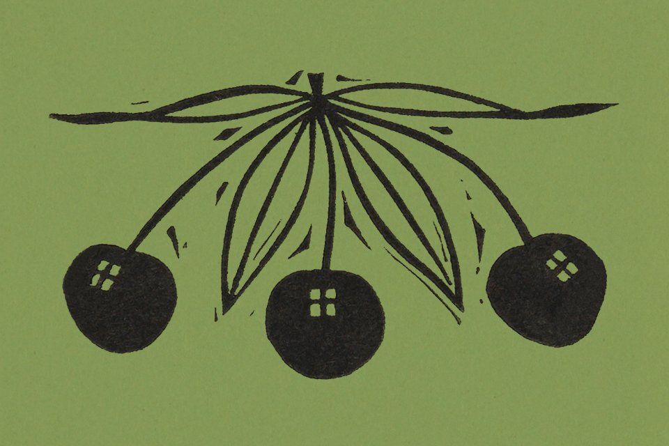 Three cherries (1892) print in high resolution by Gerrit Willem Dijsselhof.