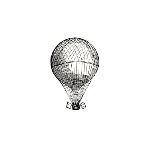 Vintage hot air balloon illustration.