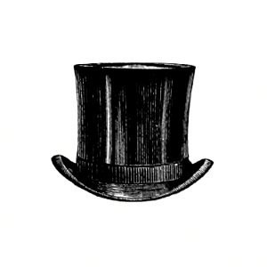Vintage European style top hat engraving from Cook's Handbook for London. With two maps by Thomas Cook (1898).  