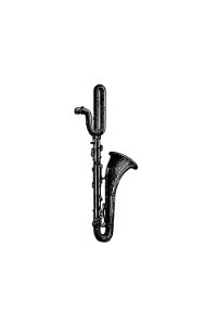 Vintage European style trumpet illustration.