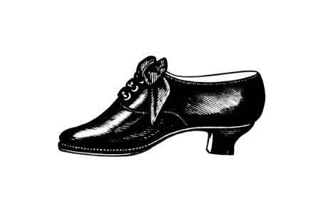 Vintage Victorian style leather shoe engraving.. Free illustration for personal and commercial use.
