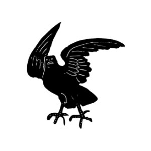 Vintage Victorian style enrgaved crow.