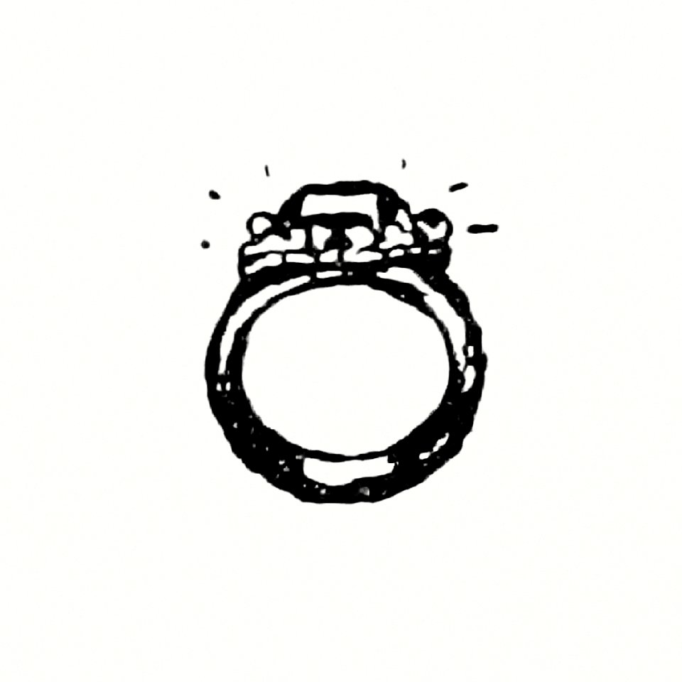 Vintage European style diamond ring illustration from Messia by Ll.D. Samuel Johnson (1709 –1784).. Free illustration for personal and commercial use.