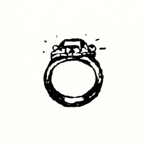 Vintage European style diamond ring illustration from Messia by Ll.D. Samuel Johnson (1709 –1784).