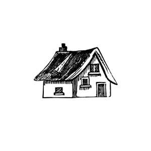 Vintage Victorian style Victorian house engraving.