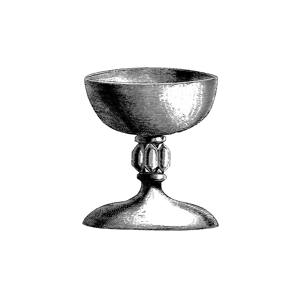 Vintage European style chalice engraving by Henriette Guizot de Witt (1884).