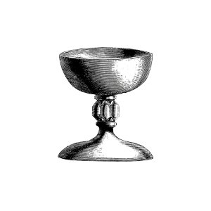 Vintage European style chalice engraving by Henriette Guizot de Witt (1884).. Free illustration for personal and commercial use.