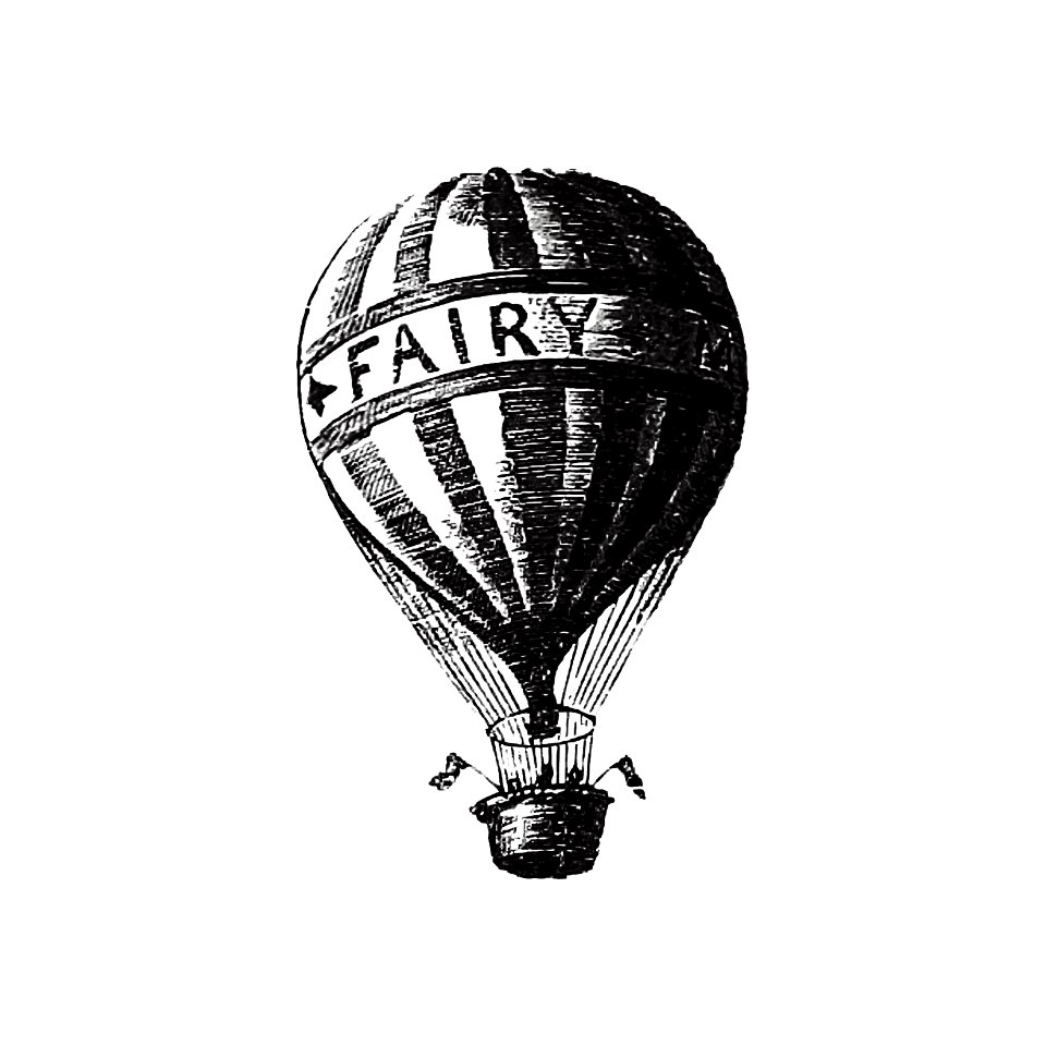 Vintage hot air balloon illustration from Fairy Mary's Dream by A.F.L (1870).. Free illustration for personal and commercial use.