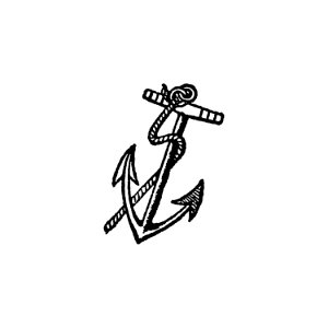Vintage Victorian style anchor engraving.