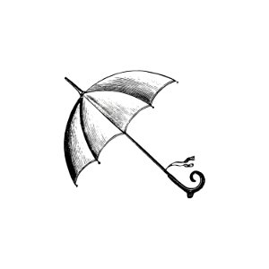 Vintage Victorian style umbrella engraving.