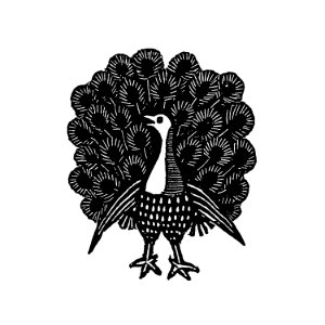 Vintage Victorian style peacock engraving.