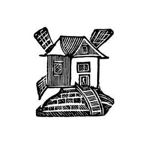 Vintage Victorian style house engraving.
