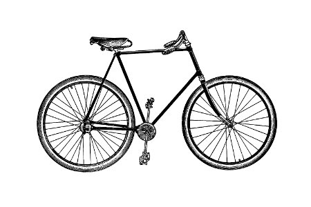 Vintage Victorian style bike engraving.. Free illustration for personal and commercial use.