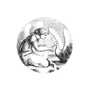 Vintage Victorian Leda and the Swan engraving.. Free illustration for personal and commercial use.