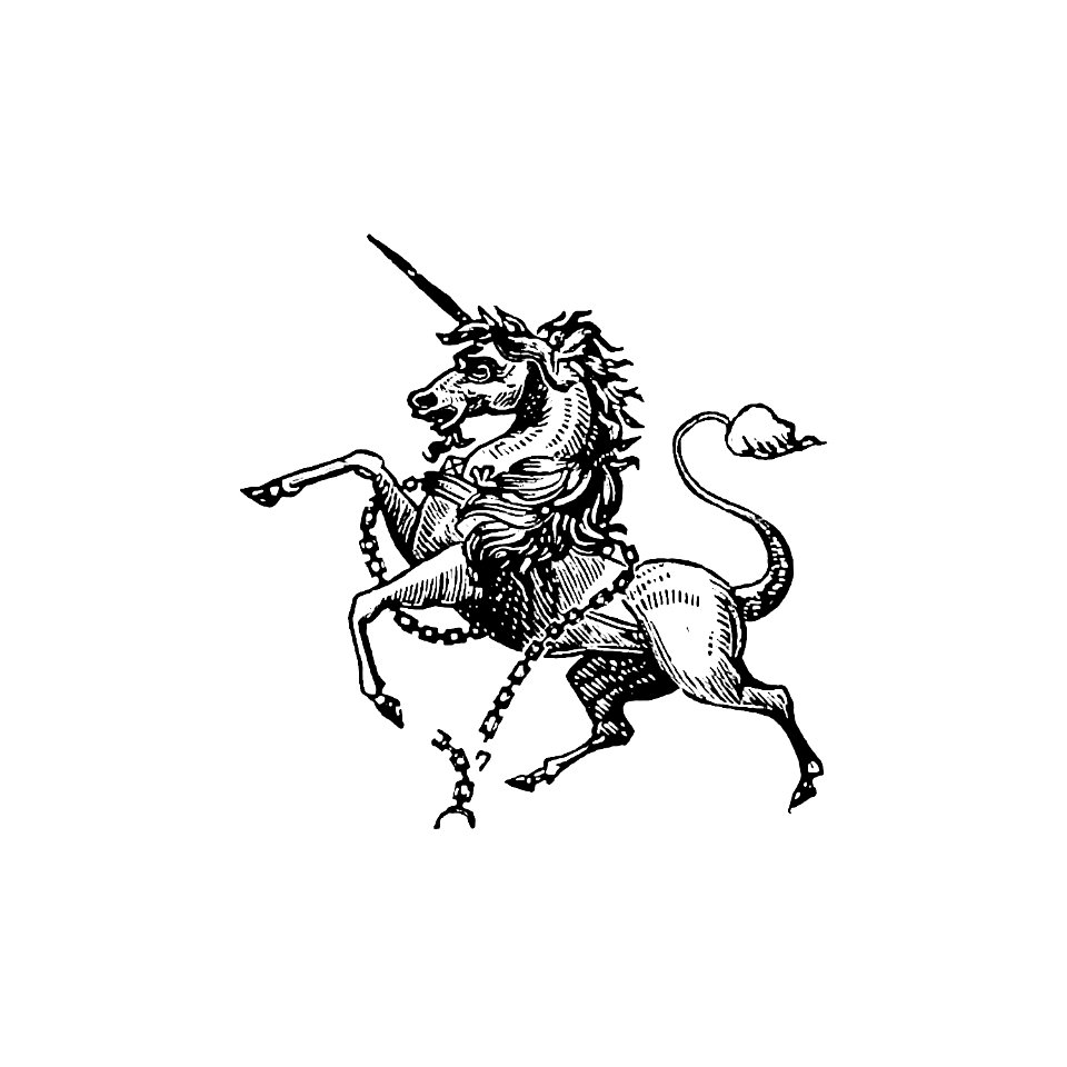 Vintage Victorian style unicorn engraving.. Free illustration for personal and commercial use.